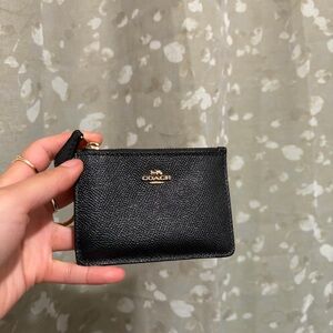 Coach Black Textured Leather Pouch